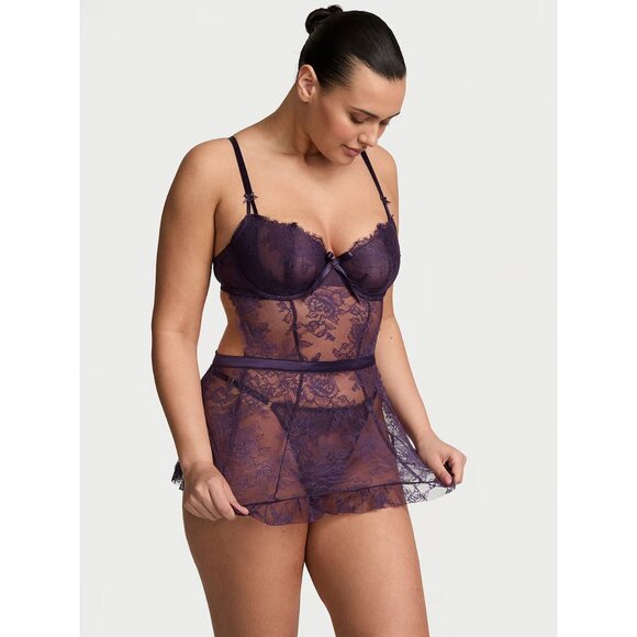 New! Victoria’s Secret Very Sexy Wicked Unlined Rose Lace Apron XXL 41836 - Picture 2 of 10